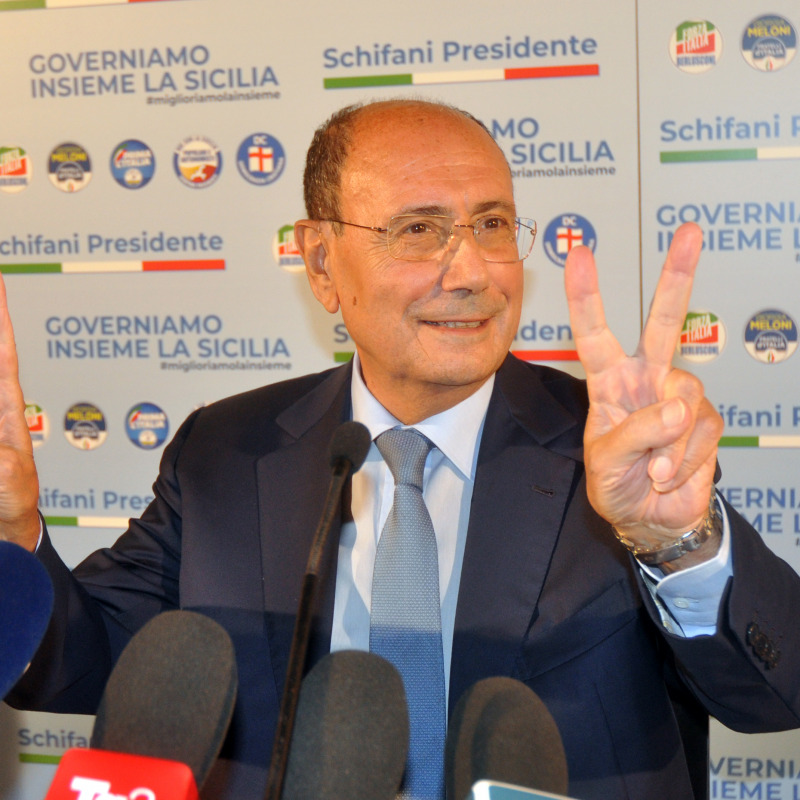 PALERMO.Elezioni regionali,Renato Schifani eletto nuovo Presidente della Regione Siciliana.Ph.Alessandro Fucarini