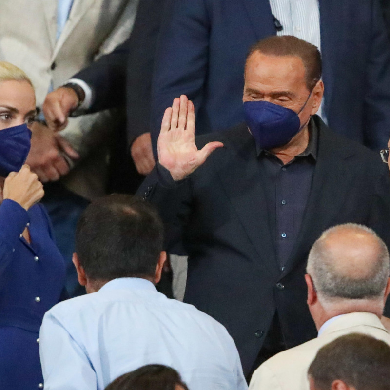 Silvio Berlusconi con Marta Fascina allo stadio