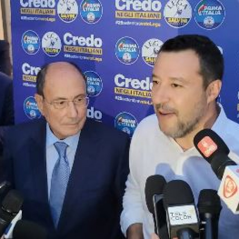 Renato Schifani e Matteo Salvini a Catania