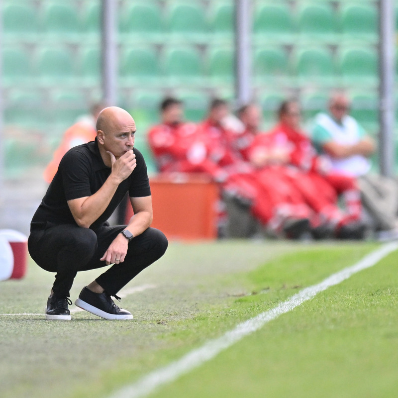 Iil tecnico del Palermo Eugenio Corini durante la partita Palermo-Sudtirol (Foto Tullio Puglia)
