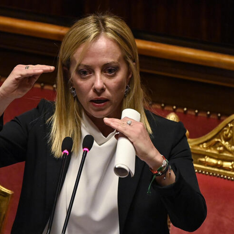 Il premier Giorgia Meloni al Senato