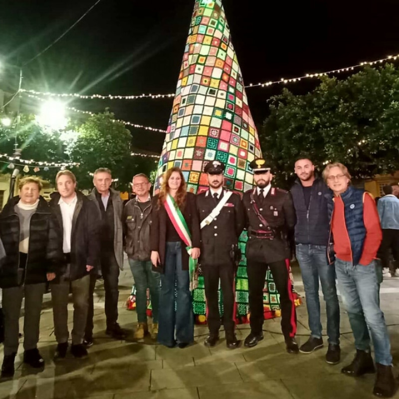 L'albero di Natale a Realmonte realizzato in crochet