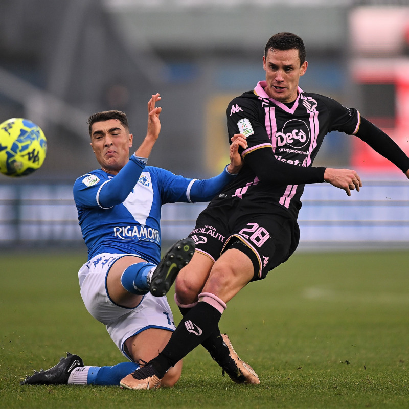 Dario Saric durante la partita di andata tra Brescia e Palermo allo Stadio Mario Rigamonti (Foto Tullio Puglia)
