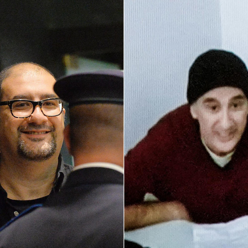 Una combo con due foto di Alfredo Cospito. A sinistra una foto scattata nell'ottobre del 2013, e a destra un'immagine del dicembre 2022