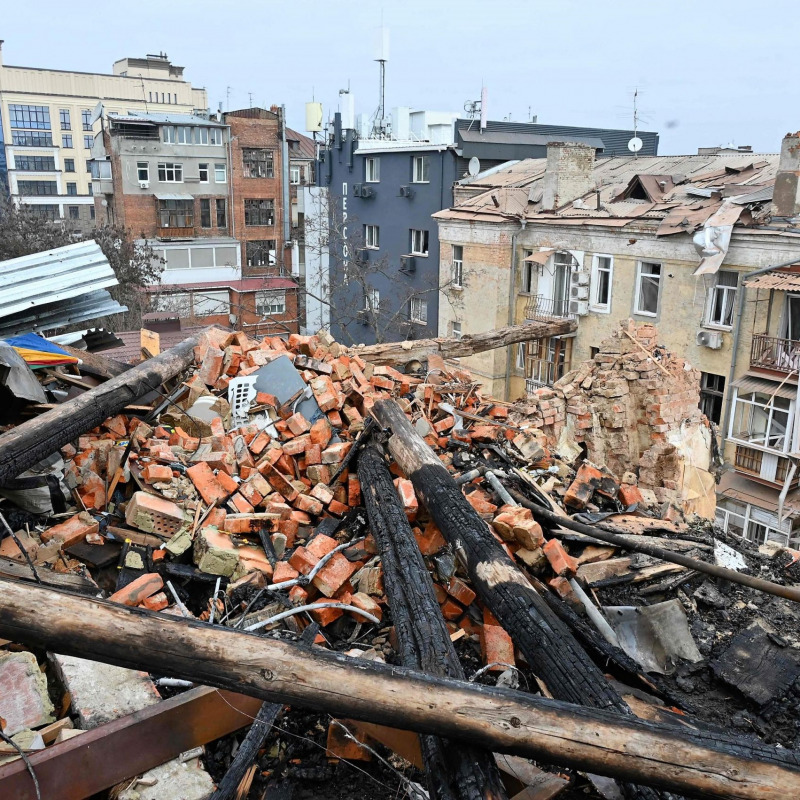 Devastazione a Kharkiv in una foto dei giorni scorsi