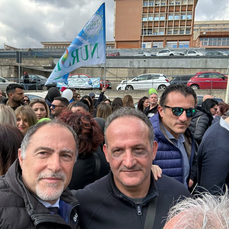 La manifestazione del Nursind a Messina