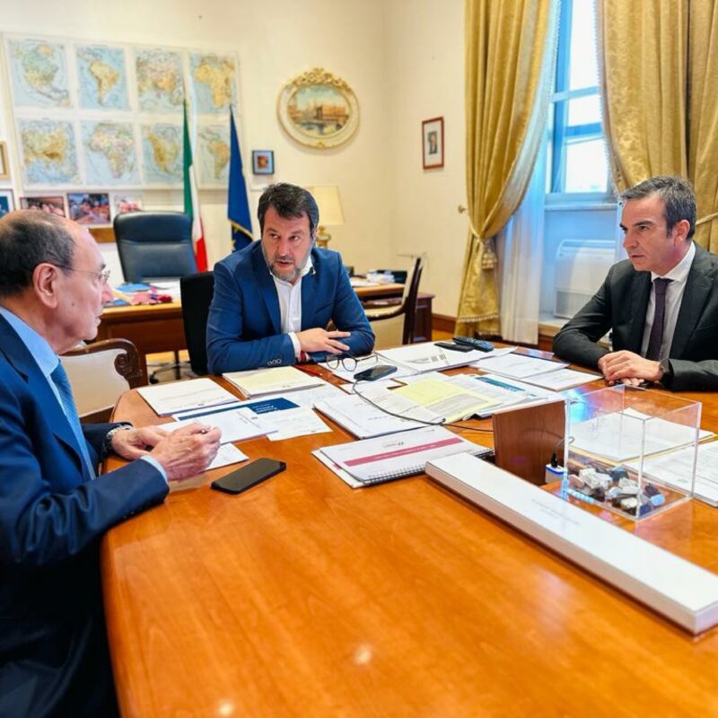L'incontro del ministro Salvini con i presidenti Schifani (Sicilia) e Occhiuto (Calabria) dei giorni scorsi