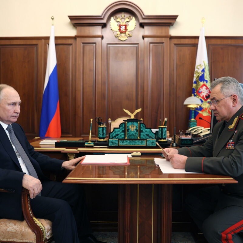 Vladimir Putin incontra Sergei Shoigu