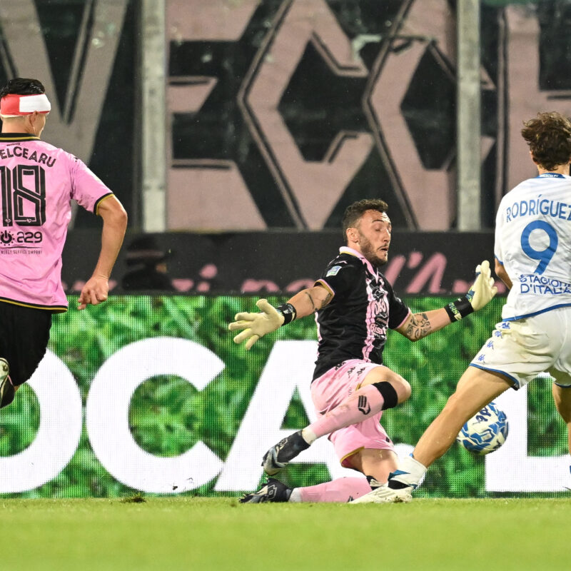 Il gol di Pablo Rodriguez del Brescia al Barbera (foto di Tullio Puglia)