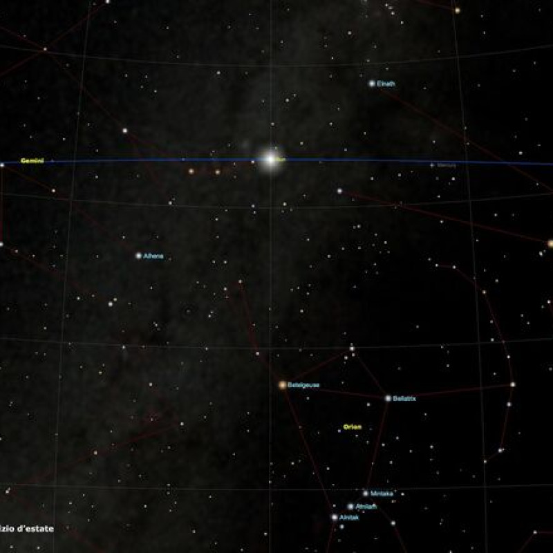 La massima distanza angolare del Sole a Nord dallequatore celeste, nel momento esatto del solstizio d'estate (fonte: Gianluca Masi, The Virtual Telescope)