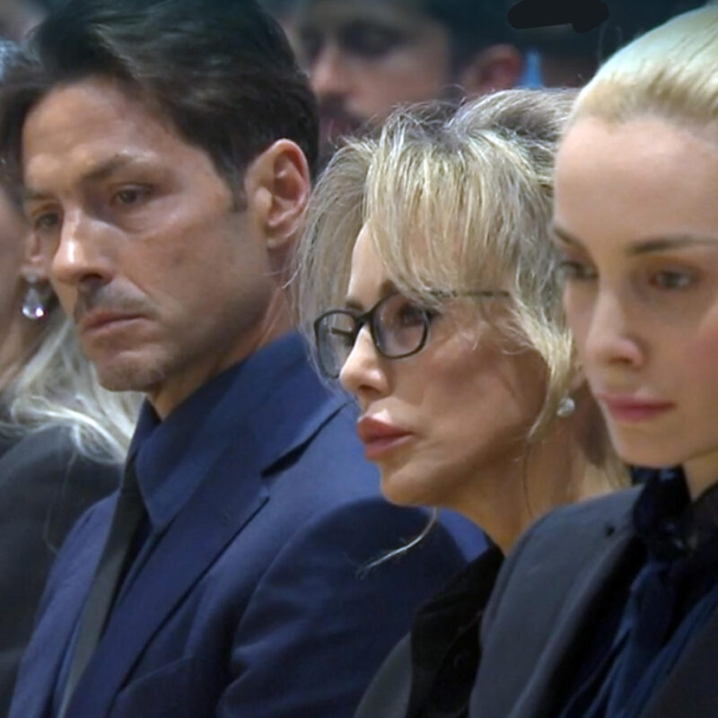 Barbara, Pier Silvio, Marina e Marta Fascina durante i funerali di Berlusconi