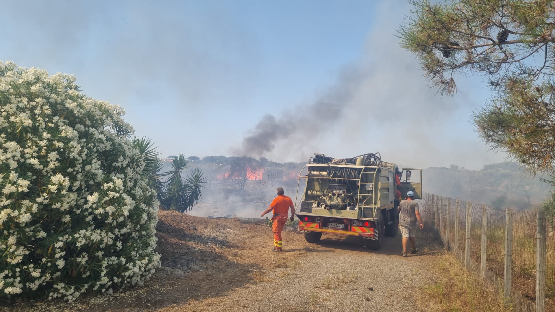 Incendi nella notte nel Palermitano, i roghi lambiscono le case a