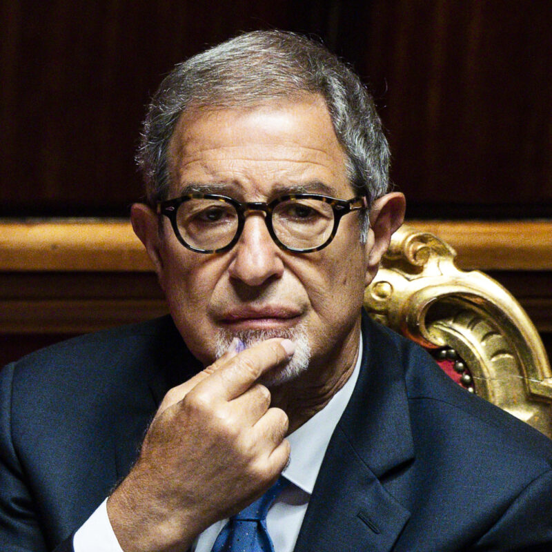 Il ministro per la Protezione civile e Mare Sebastiano Musumeci in aula al Senato durante il Question Time, Roma, 20 luglio 2023. ANSA/ANGELO CARCONI