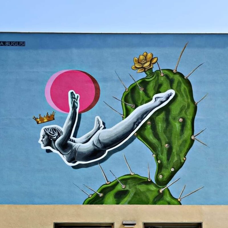 “Cielo Drive”, un murale di Buglisi contro il femminicido per ricordare Giovanna Bonsignore_“Cielo Drive”, a Villabate il murale di Buglisi contro il femminicido (FOTO GAVER)