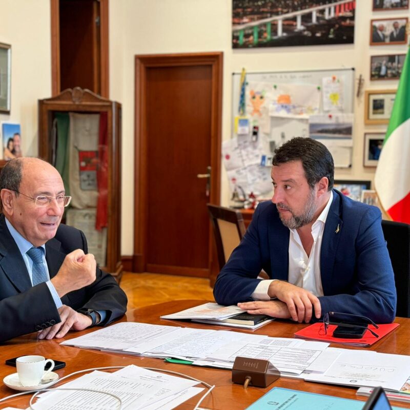 Il ministro Salvini e il presidente della Regione Schifani