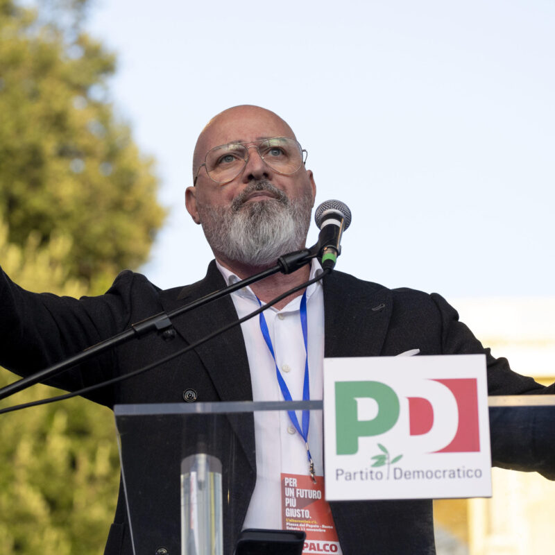 L'intervento di Stefano Bonaccini (foto di Massimo Percossi/Ansa)