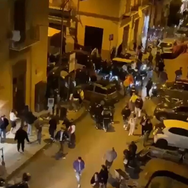 Rissa all'incrocio fra via La Lumia e via Quintino Sella, a Palermo (frame dal video realizzato dai residenti)
