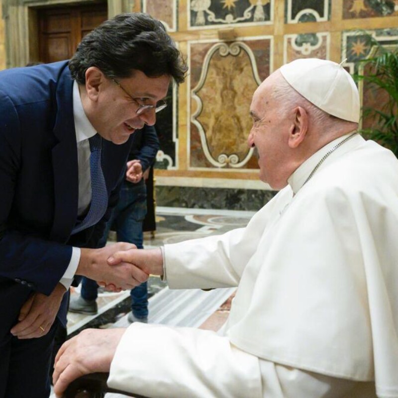 Gaspare Borsellino ricevuto da Papa Francesco