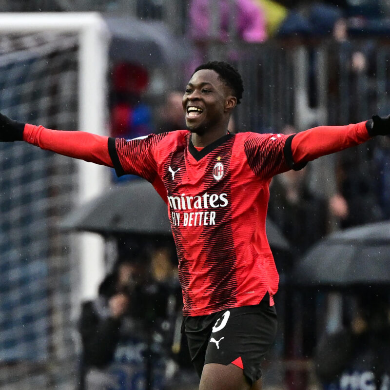 La gioia di Chaka Traorè dopo il gol in campionato contro l'Empoli