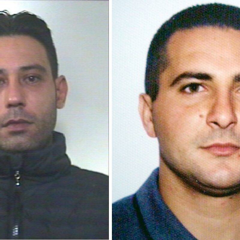 Corrado Spataro (a sinistra) condannato all'ergastolo per l'omicidio di Giuseppe Lo Baido (a destra)