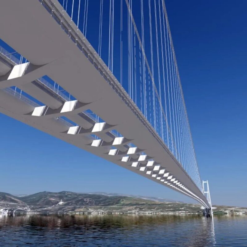 Un rendering del Ponte sullo Stretto di Messina