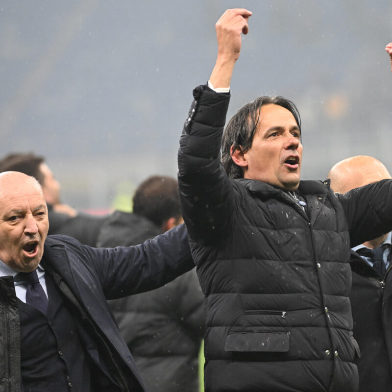 Inter's head coach Simone Inzaghi reacts during the Serie A soccer match between SS Lazio and FC Inter at the Olimpico stadium in Rome, Italy, 17 December 2023. ANSA/RICCARDO ANTIMIANI