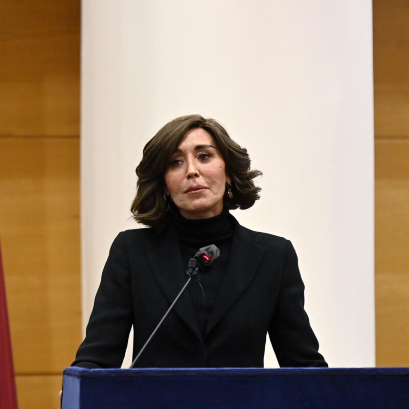 Il ministro dellÕUniversità e della Ricerca, Anna Maria Bernini all'inaugurazione dell'anno accademico dell'Università Roma Tre, Roma, 21 febbraio 2023. ANSA/RICCARDO ANTIMIANI