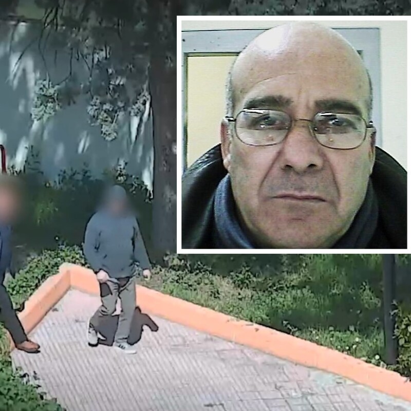 Un frame del video con le immagini diffuse dai carabinieri, nel riquadro Angelo Schillaci