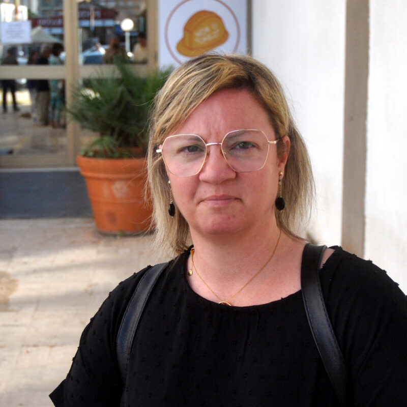 Palermo.Morti sul lavoro la Fillea CGIL riunisce i familiari della vittime.Nella foto Loredana Maniscalco vedova di Giuseppe Miraglia morto a Casteldaccia..Ph.Alessandro Fucarini.