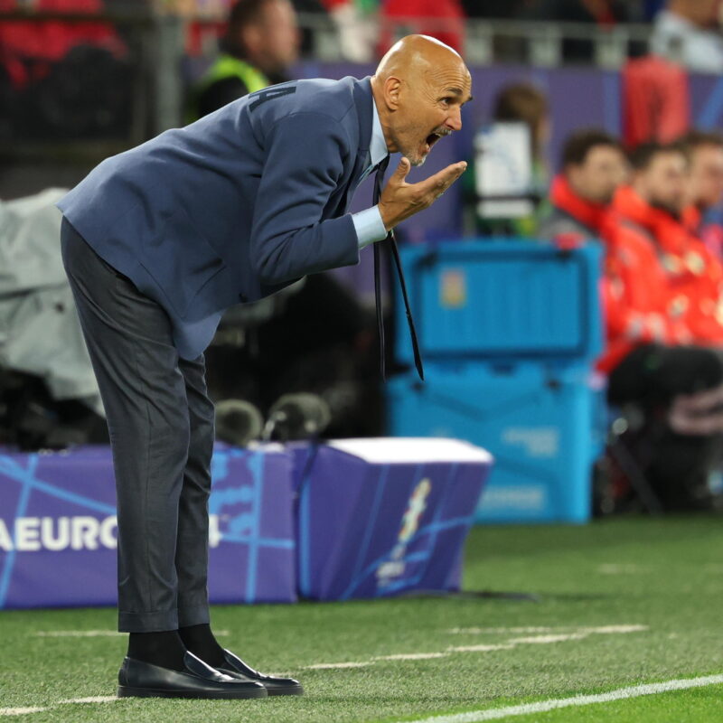 epa11413689 Head coach Luciano Spalletti of Italy reacts during the UEFA EURO 2024 group B soccer match between Italy and Albania, in Dortmund, Germany, 15 June 2024. EPA/FRIEDEMANN VOGEL