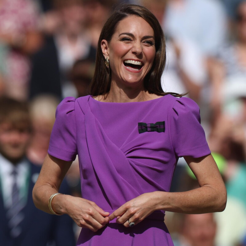 epa11477861 Britain's Catherine, Princess of Wales reacts during the trophy ceremony after Carlos Alcaraz of Spain won the Men's final against Novak Djokovic of Serbia at the Wimbledon Championships, Wimbledon, Britain, 14 July 2024. EPA/NEIL HALL EDITORIAL USE ONLY