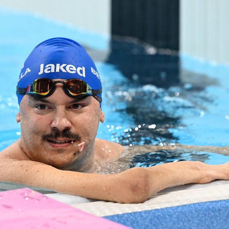 Francesco Bettella alle Paralimpiadi di Parigi, 31 agosto 2024.Francesco Bettella ha conquistato l'argento nei 50 metri dorso S1 alle Paralimpiadi di Parigi 2024. E' doppietta per l'azzurro che giovedì ha conquistato il bronzo nei 100 dorso S1.ANSA/CIP/AUGUSTO BIZZI+++ HANDOUT PHOTO - NO SALES - EDITORIAL USE ONLY - NPK+++