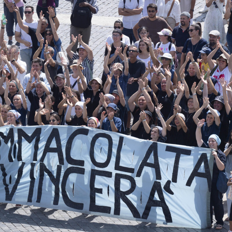 Pope Francis leads the Regina Coeli prayer from his office window overlooking Saint Peters Square at the Vatican City, 15 August 2024.ANSA/VATICAN MEDIA +++ ANSA PROVIDES ACCESS TO THIS HANDOUT PHOTO TO BE USED SOLELY TO ILLUSTRATE NEWS REPORTING OR COMMENTARY ON THE FACTS OR EVENTS DEPICTED IN THIS IMAGE; NO ARCHIVING; NO LICENSING +++ NPK +++