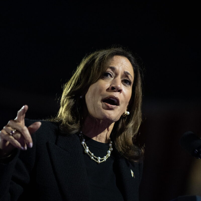 epa11701910 US Vice President and Democratic presidential nominee Kamala Harris addresses supporters at a campaign event in Philadelphia, Pennsylvania, USA, 04 November 2024. US Vice President and Democratic Presidential Nominee Kamala Harris is holding an election eve concert and rally in Philadelphia. Election polls show that the presidential race between Harris and Republican nominee former President Donald Trump is extremely close. EPA/DAVID MUSE