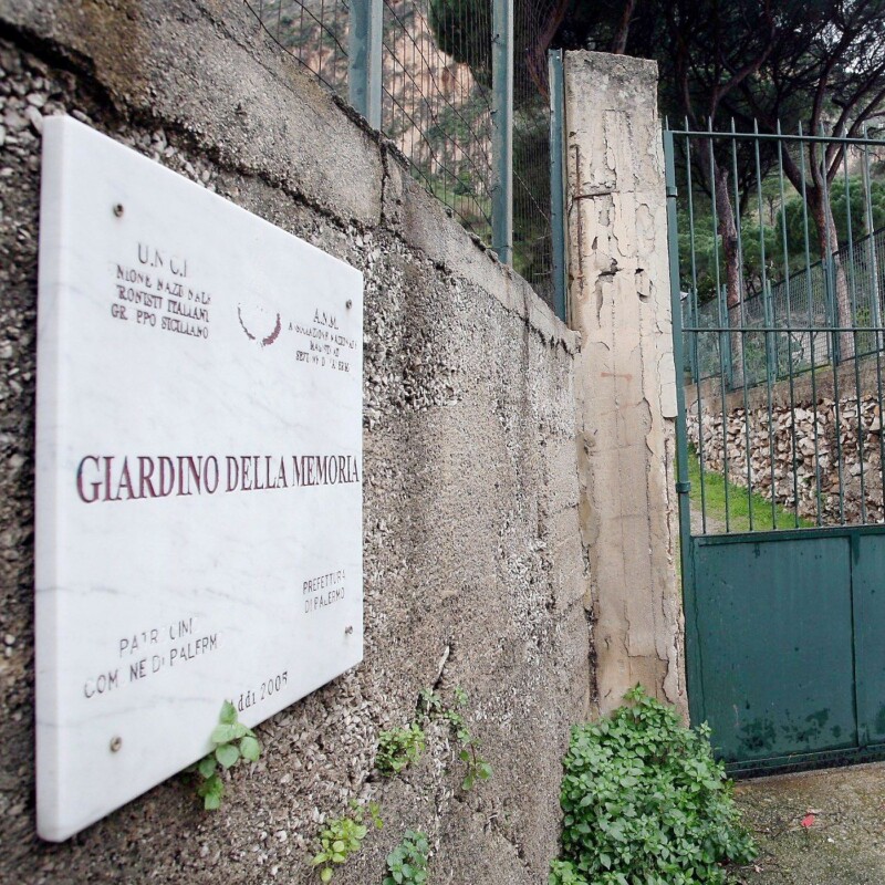 L'ingresso del Giardino della Memoria a Ciaculli