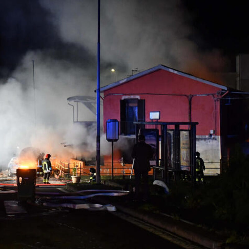 Italian Carabinieri police and firefighters at the scene of a three-story building that collapsed due to an explosion in Catania, Sicily, Italy, 21 January 2025. ANSA/ORIETTA SCARDINO