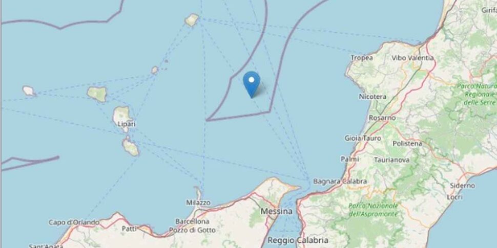 Terremoto di magnitudo 4.3 in mare tra la Calabria e Messina