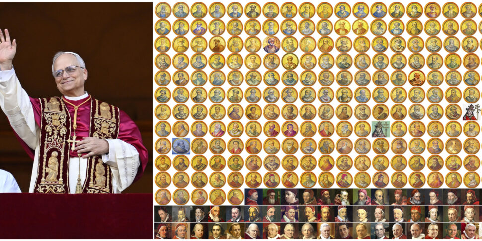 https://assets.gds.it/2025/05/COMBO-PAPA-LEONE-XIV-E-TUTTI-I-266-PAPI_84980258-970x485.jpg