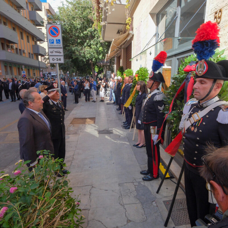 La commemorazione a 42 anni dall'attentato in cui persero la vita il giudice Rocco Chinnici e gli uomini della sua scorta, Palermo 29 luglio 2025. ANSA/IGOR PETYX