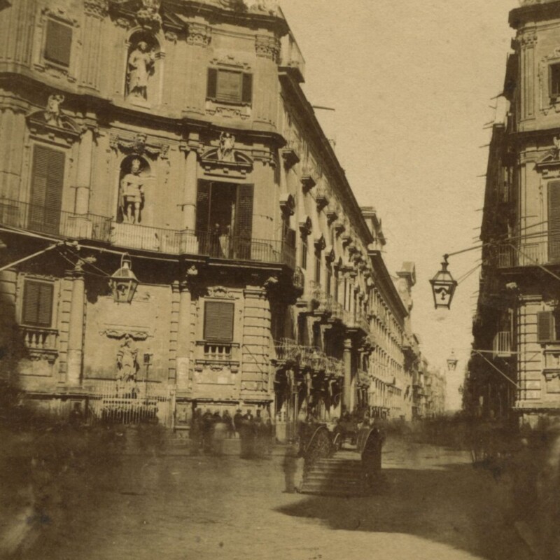 Il ponticello ai Quattro Canti, foto scattata nel 1859 da Eugene Sevaistre (collezione Luca C. Drago)