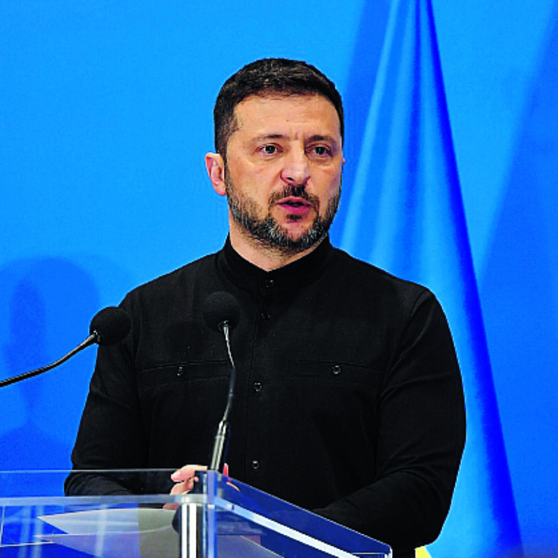 The president of Ukraine Volodymyr Zelensky during the Conference for the Reconstruction of Ukraine, at the La Nuvola Conference Center, Rome, 10 July 2025ANSA/FABIO CIMAGLIA