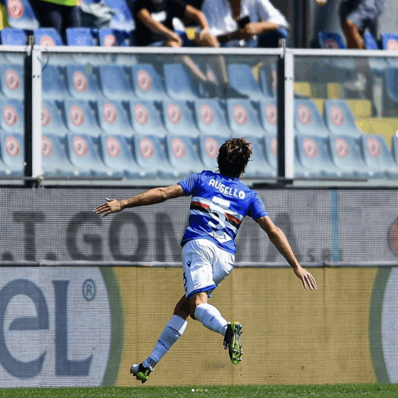 Tommaso Augello esulta dopo il gol all'Inter del 12 settembre 2021 (foto dal profilo Instagram del calciatore)