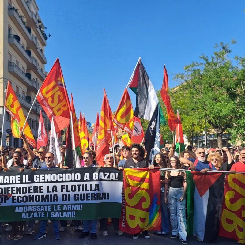 Un momento della manifestazione per Gaza a Palermo