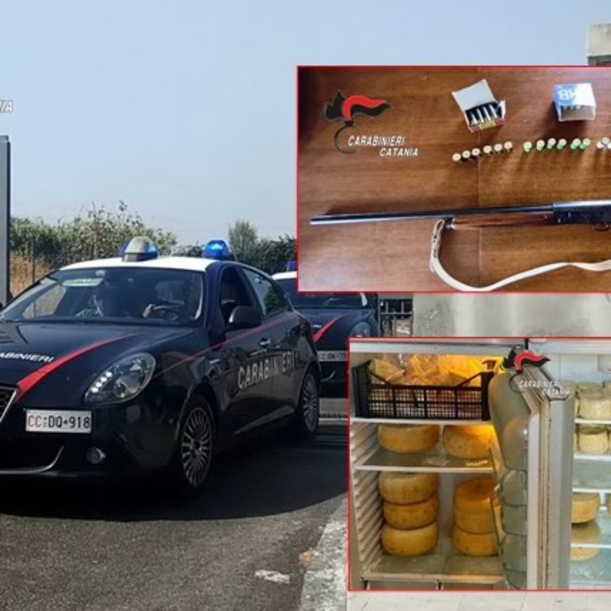 Armi e caciotte sequestrate a Catania